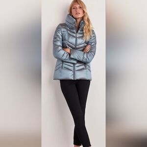 Women's Silver Puffer Jacket